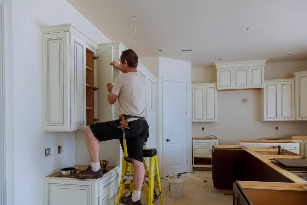 Kitchen island installation in Bay City by JMT Kitchen Cabinet
